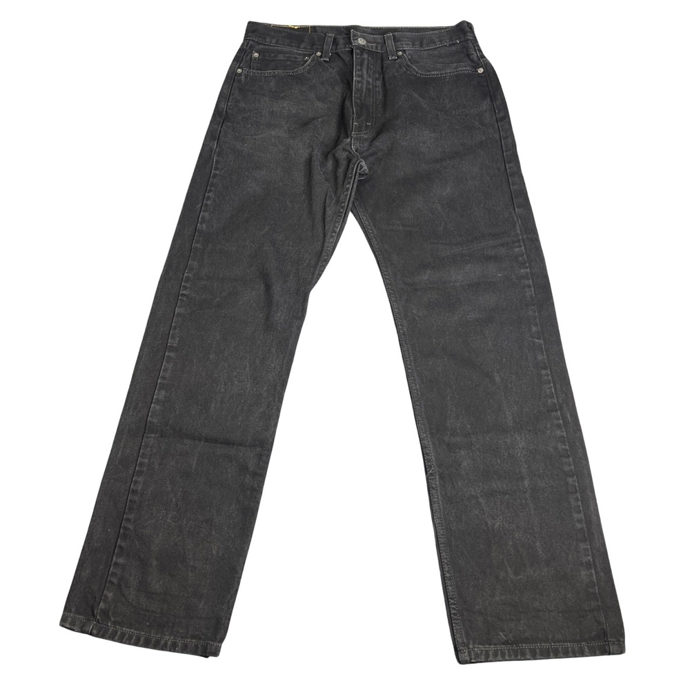 Levis 505 Regular Fit Jeans Mens 34x32 Black Straight Leg Denim 100% Cotton